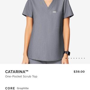 Figs Catarina one pocket scrub top Graphite